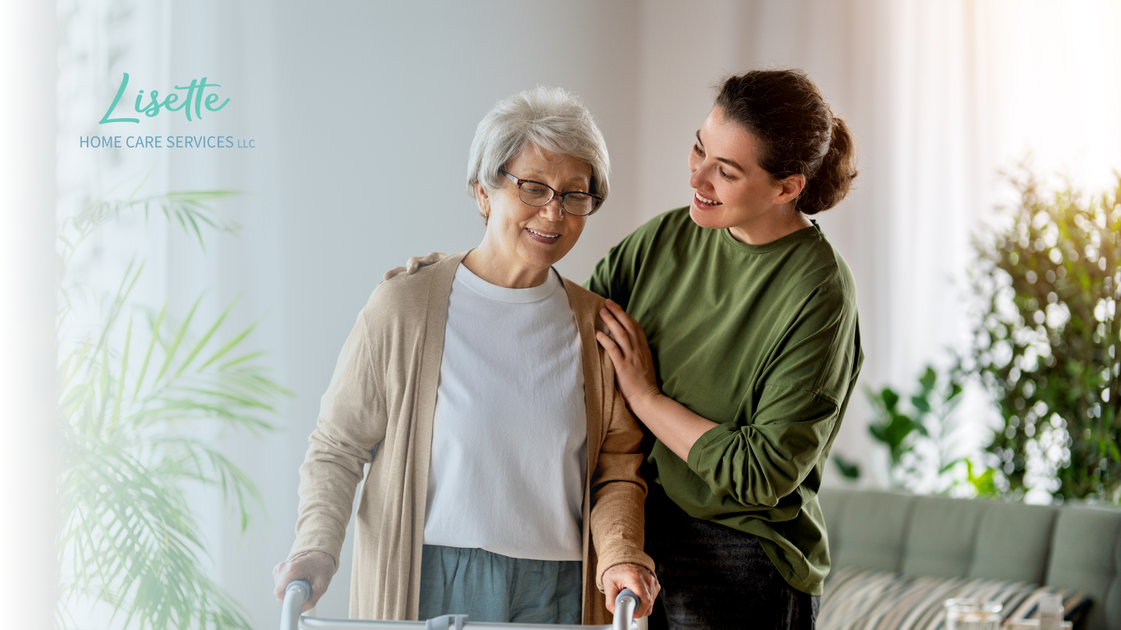 Caregiver providing personal care support to a senior at home in Aston and Philadelphia, PA